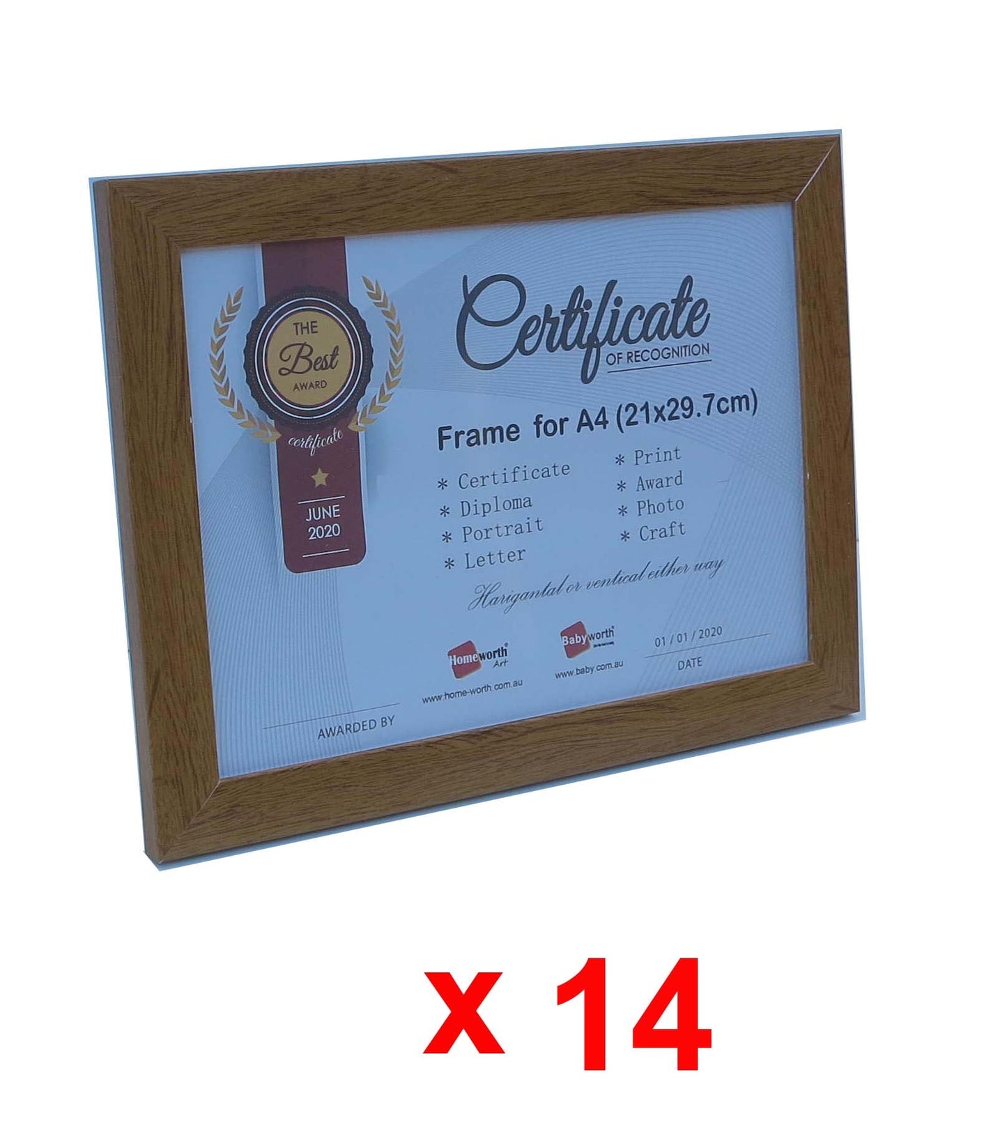 Picture Frame For Photo / Picture / Certificate Size A4 ( 21x29.7 cm ) - Babyworth