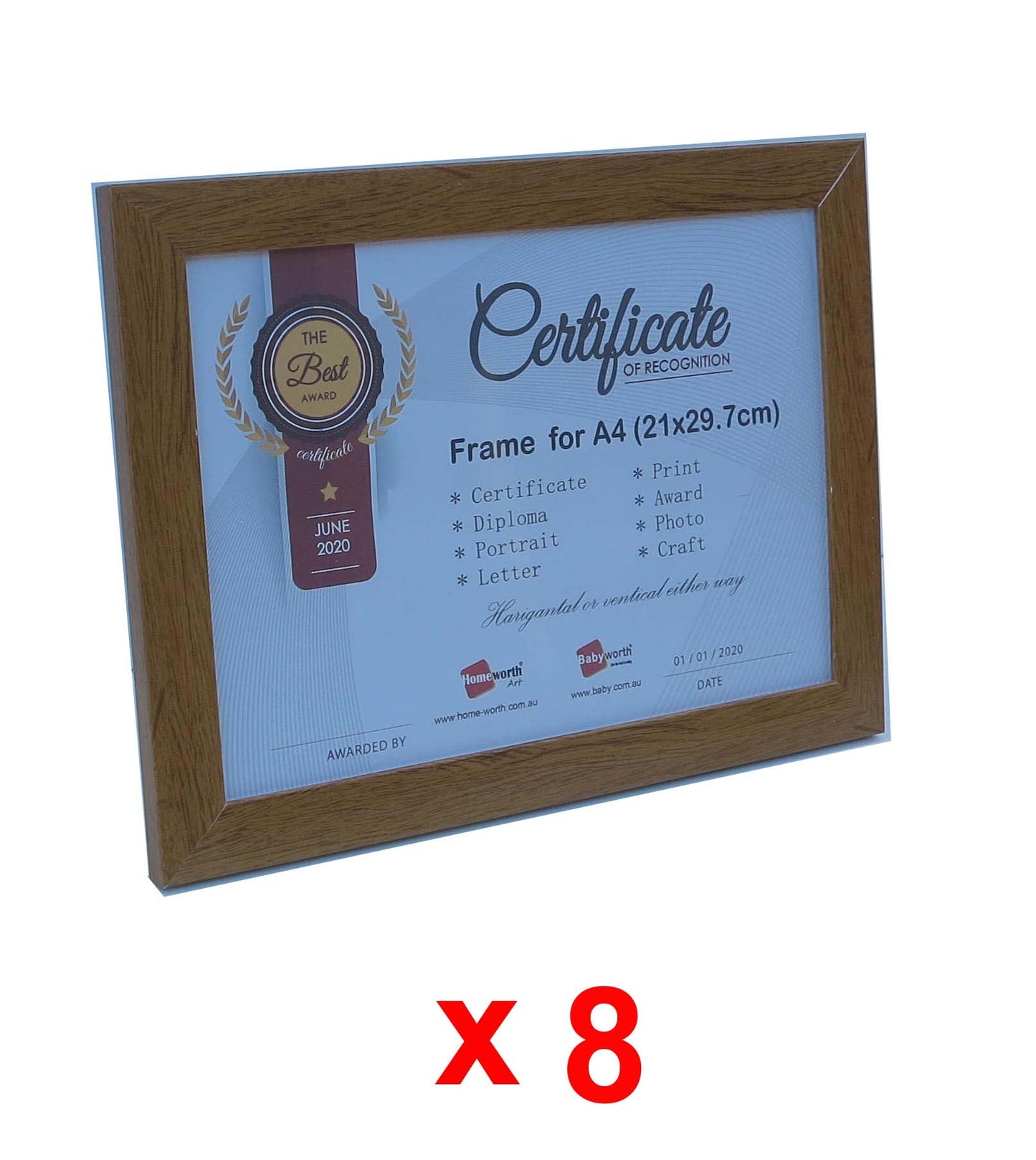 Picture Frame For Photo / Picture / Certificate Size A4 ( 21x29.7 cm ) - Babyworth
