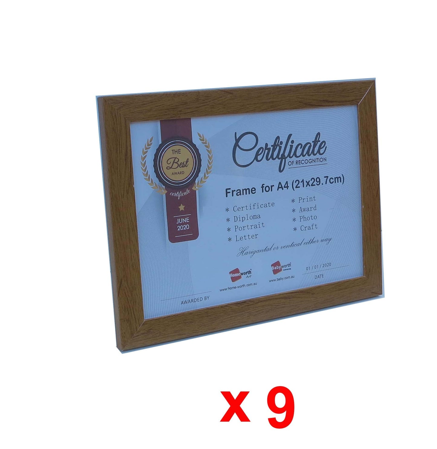 Picture Frame For Photo / Picture / Certificate Size A4 ( 21x29.7 cm ) - Babyworth