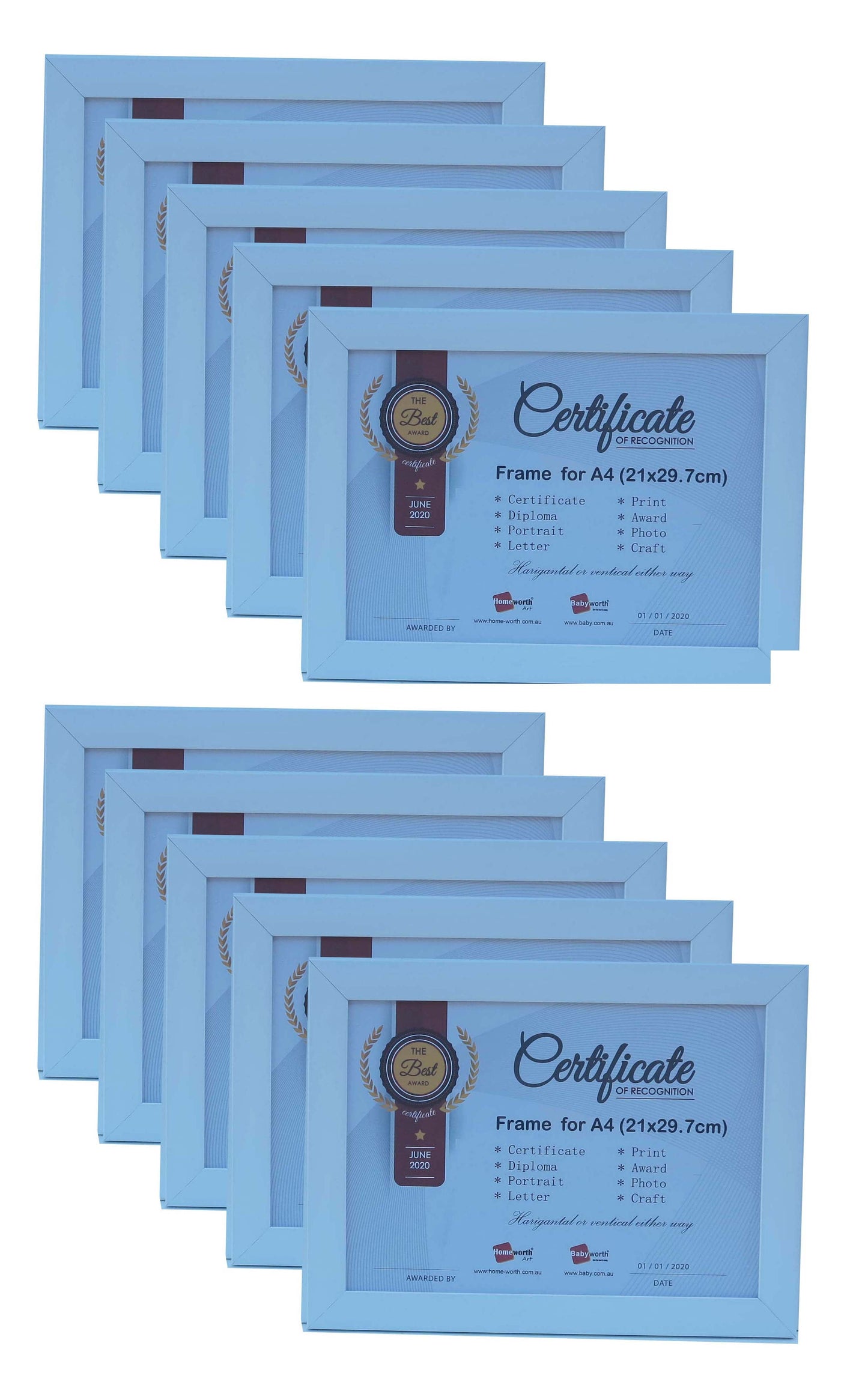 Picture Frame For Photo / Picture / Certificate Size A4 ( 21x29.7 cm ) - Babyworth