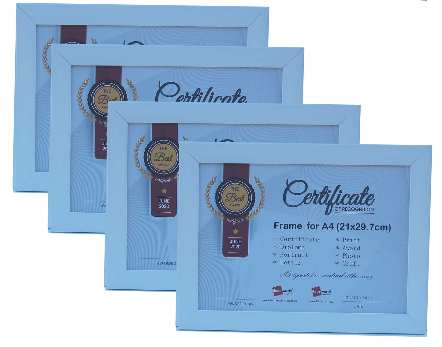 Picture Frame For Photo / Picture / Certificate Size A4 ( 21x29.7 cm ) - Babyworth
