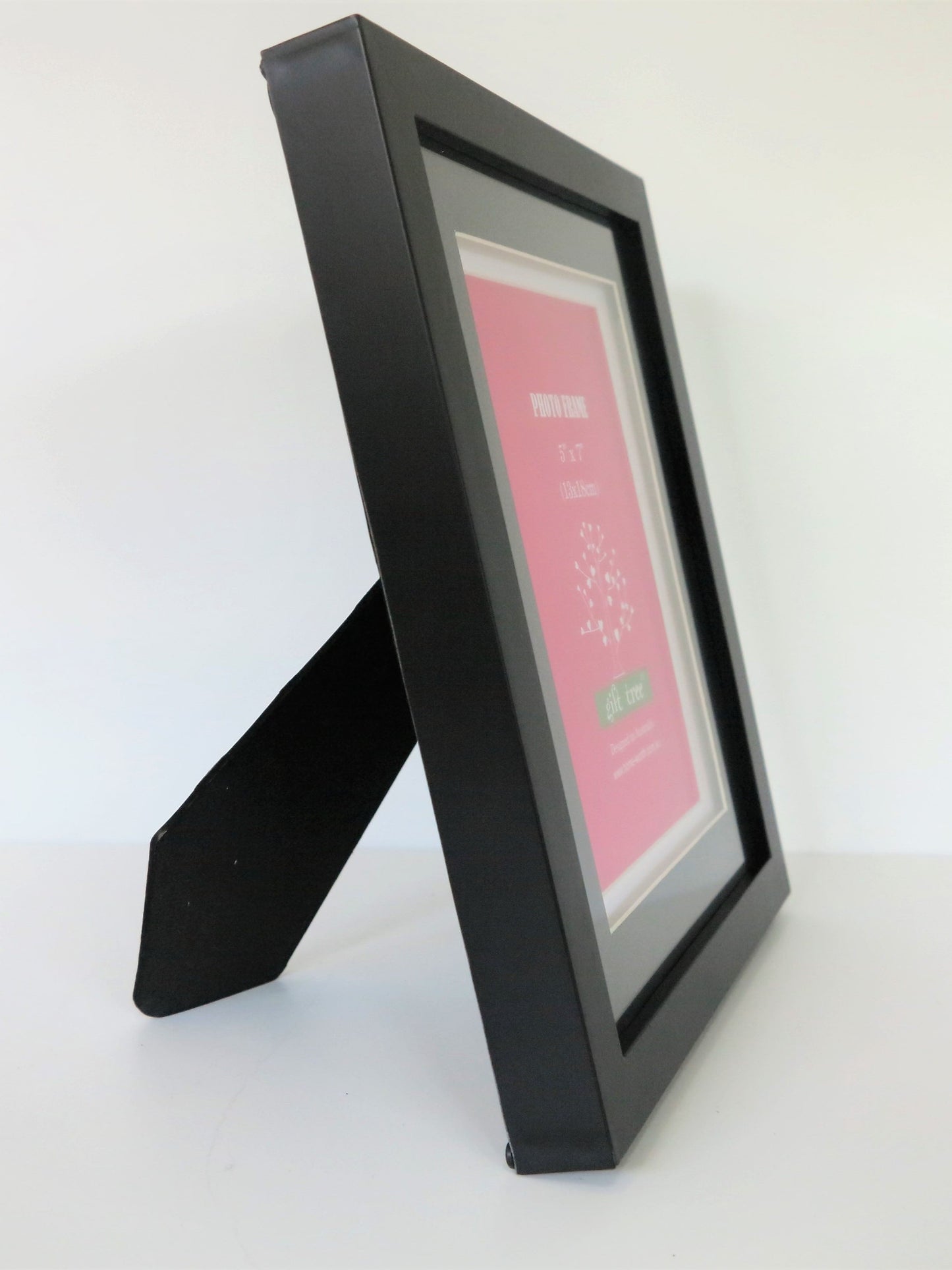 PICTURE FRAME BOX MAT FOR PHOTO SIZE 5x7" BLACK-BLACK - Babyworth
