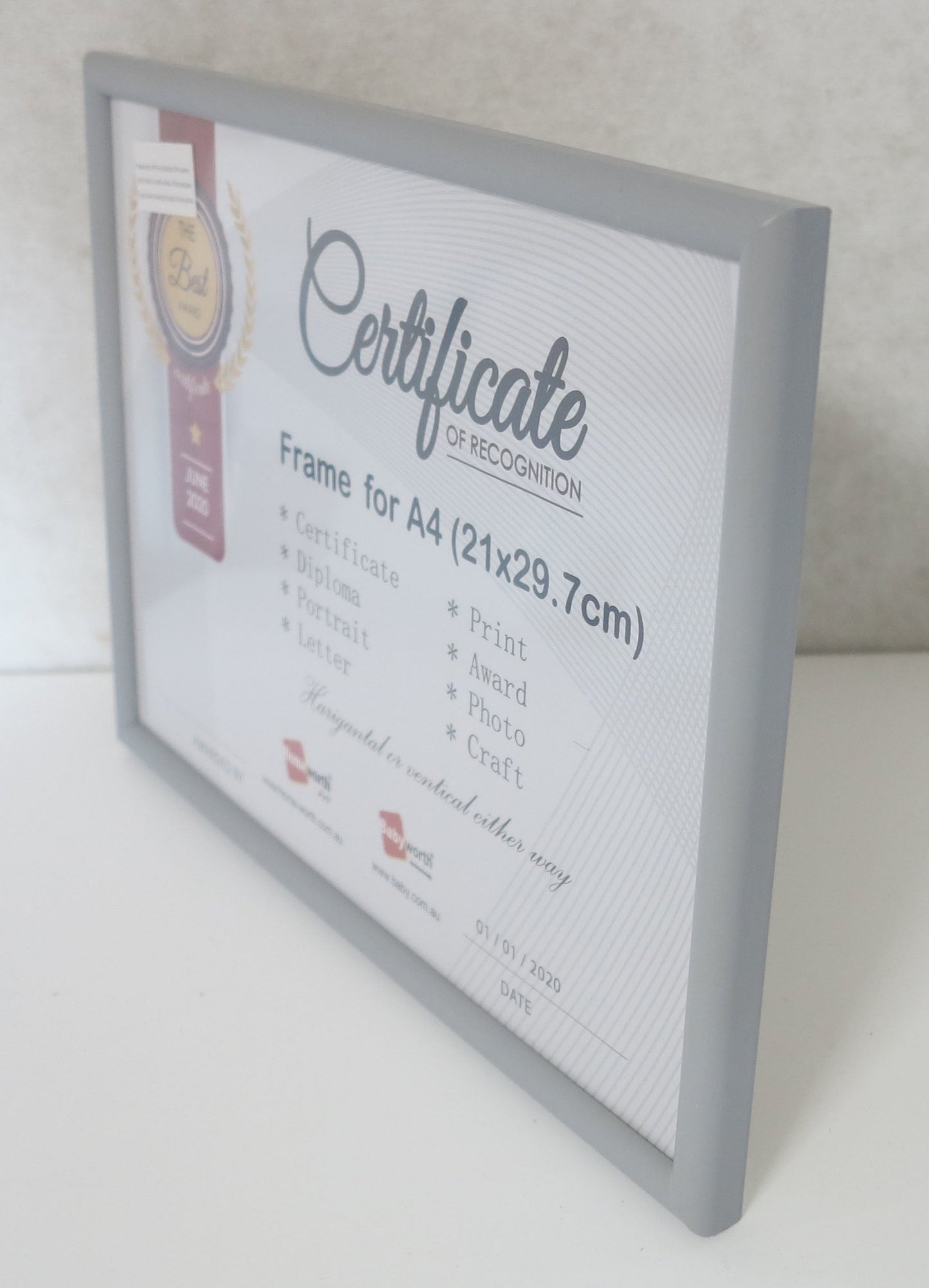 Homeworth Photo Frames Certificate Frames A4 White Black Grey - Babyworth