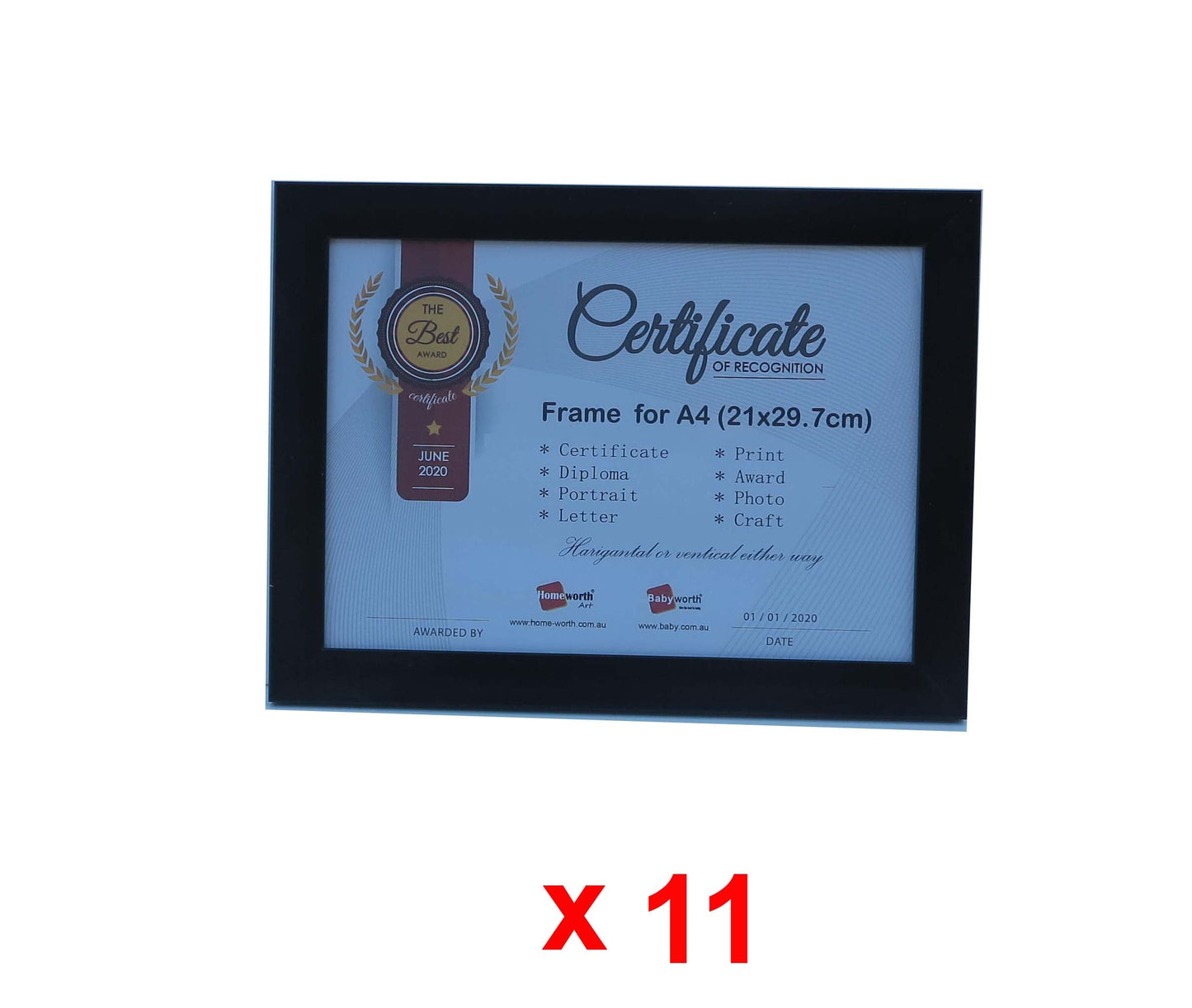 Picture Frame For Photo / Picture / Certificate Size A4 ( 21x29.7 cm ) - Babyworth