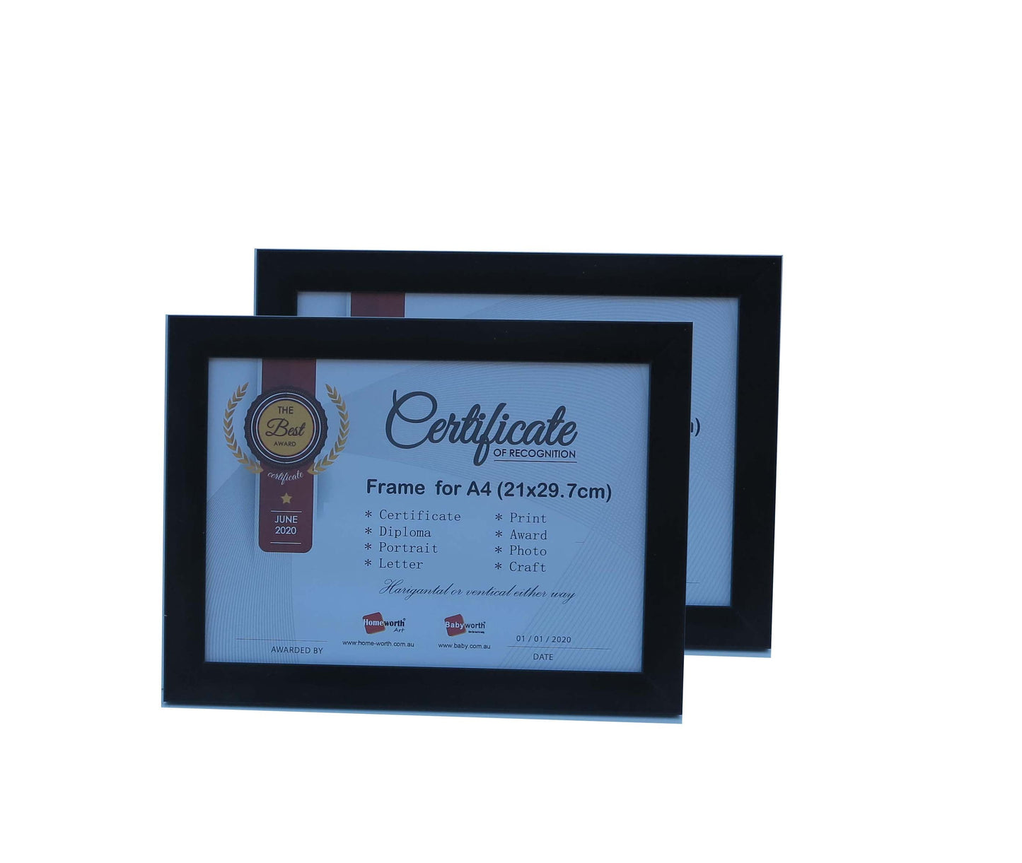 Picture Frame For Photo / Picture / Certificate Size A4 ( 21x29.7 cm ) - Babyworth