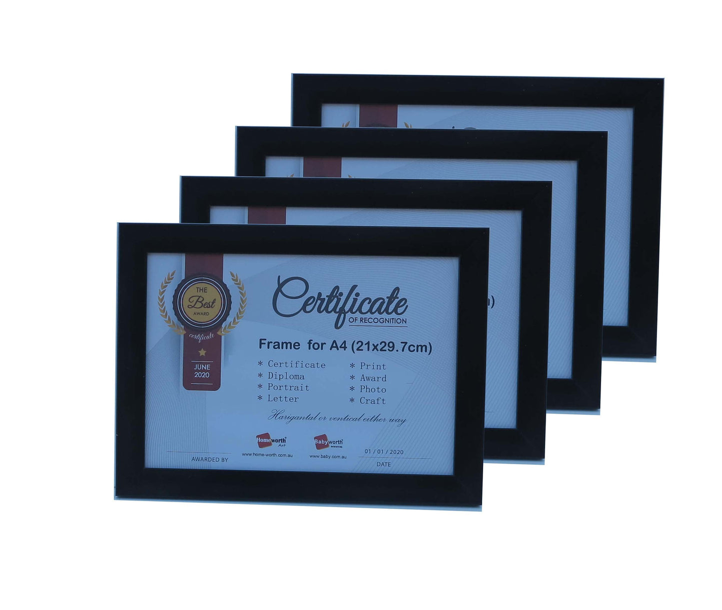 Picture Frame For Photo / Picture / Certificate Size A4 ( 21x29.7 cm ) - Babyworth