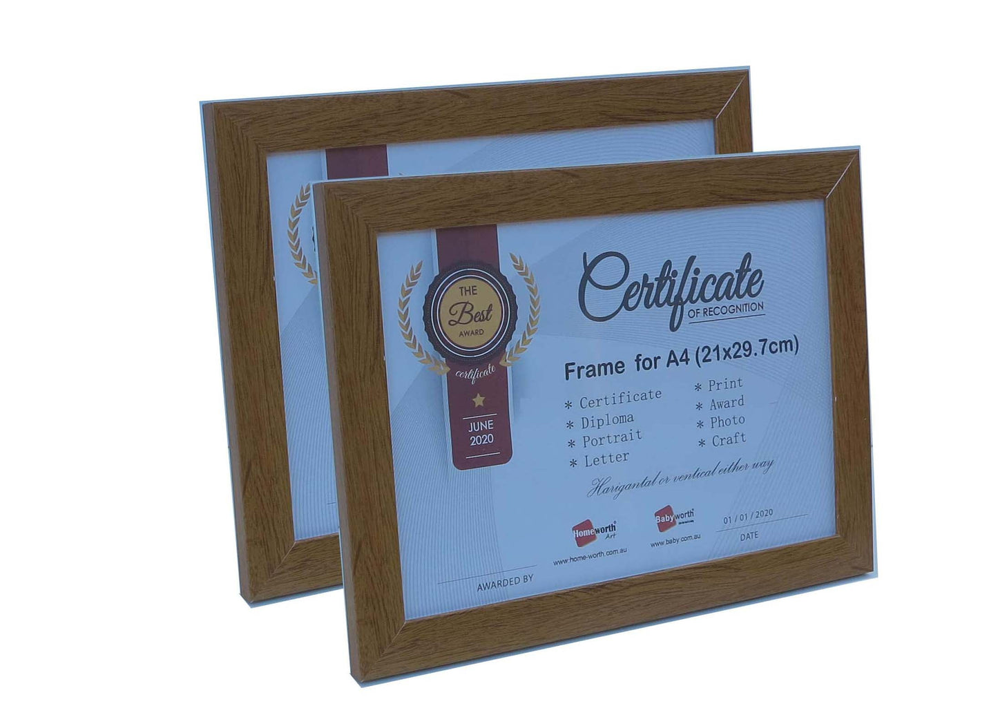 Picture Frame For Photo / Picture / Certificate  Size A4 ( 21x29.7 cm ) - Babyworth