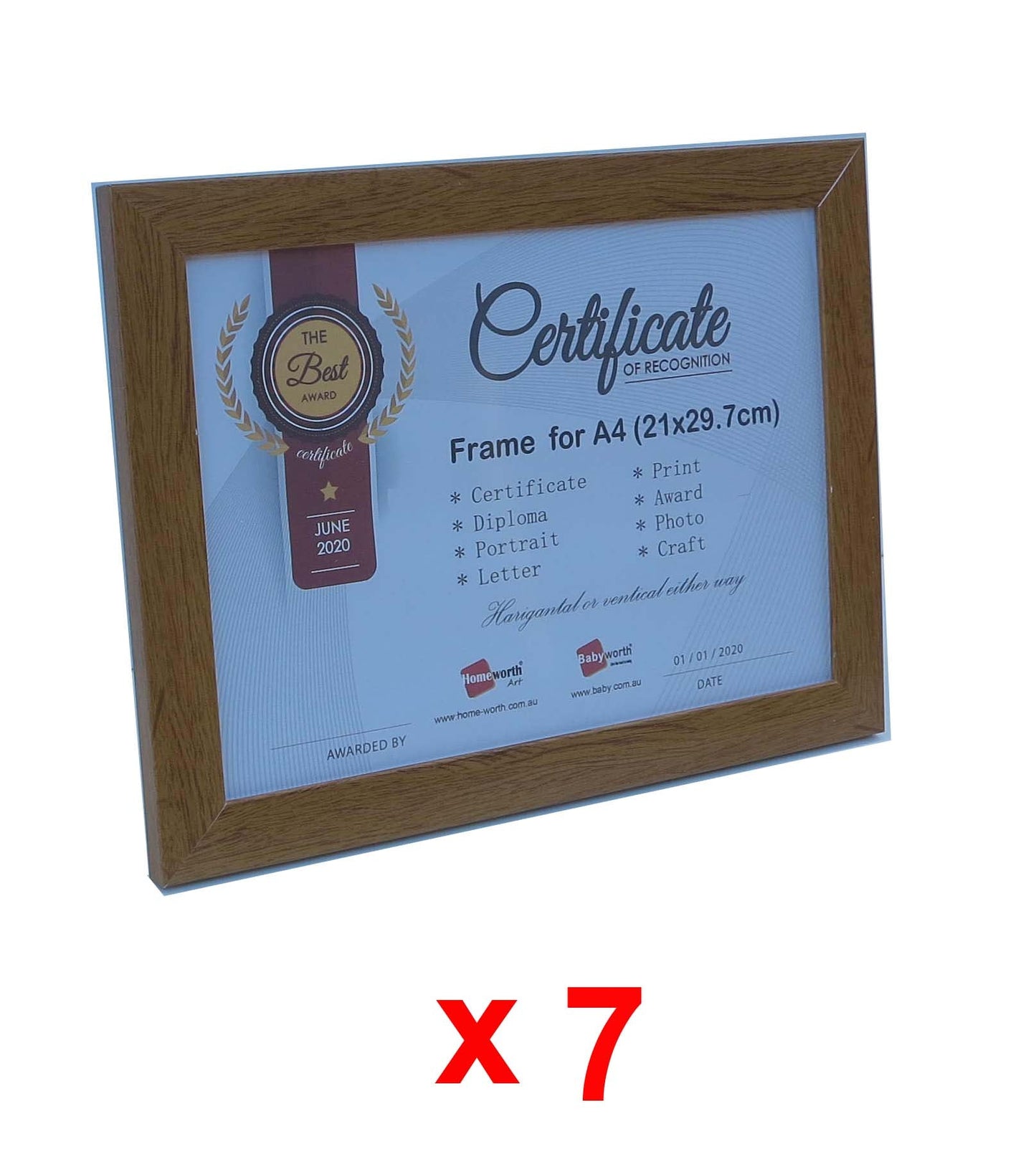 Picture Frame For Photo / Picture / Certificate  Size A4 ( 21x29.7 cm ) - Babyworth