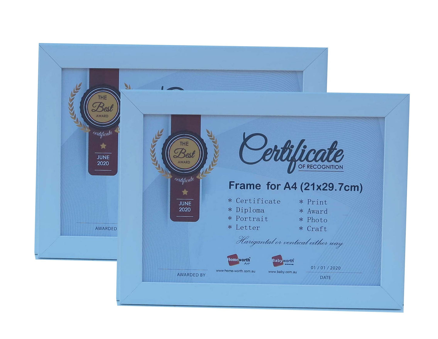 Picture Frame For Photo / Picture / Certificate  Size A4 ( 21x29.7 cm ) - Babyworth