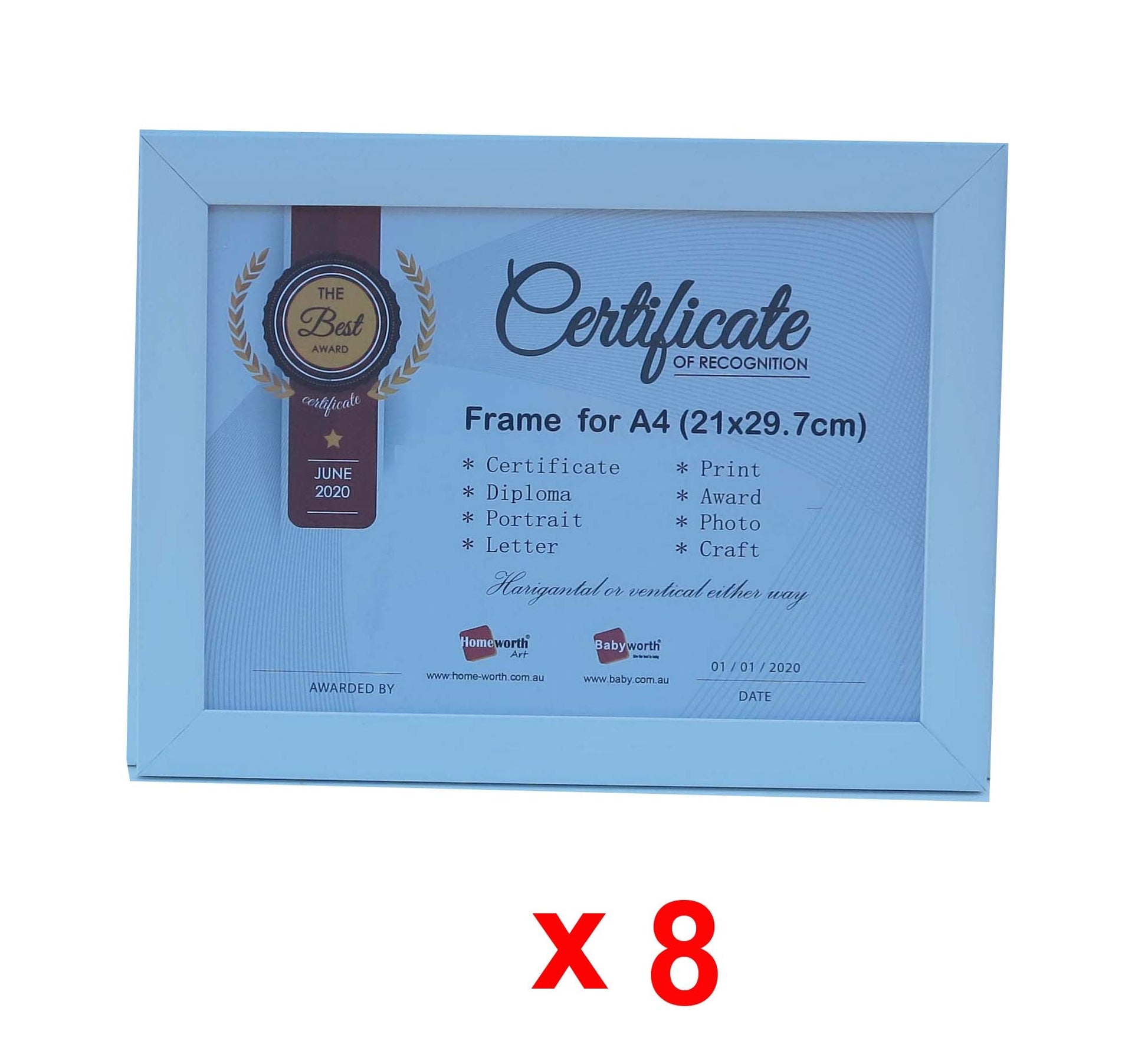 Picture Frame For Photo / Picture / Certificate  Size A4 ( 21x29.7 cm ) - Babyworth