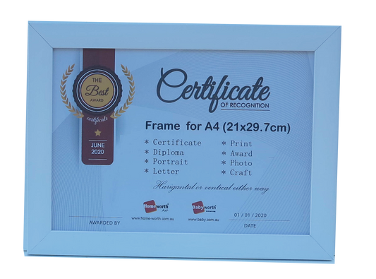 Picture Frame For Photo / Picture / Certificate  Size A4 ( 21x29.7 cm ) - Babyworth